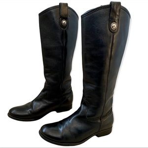 Frye Mellissa button black riding boots size 6